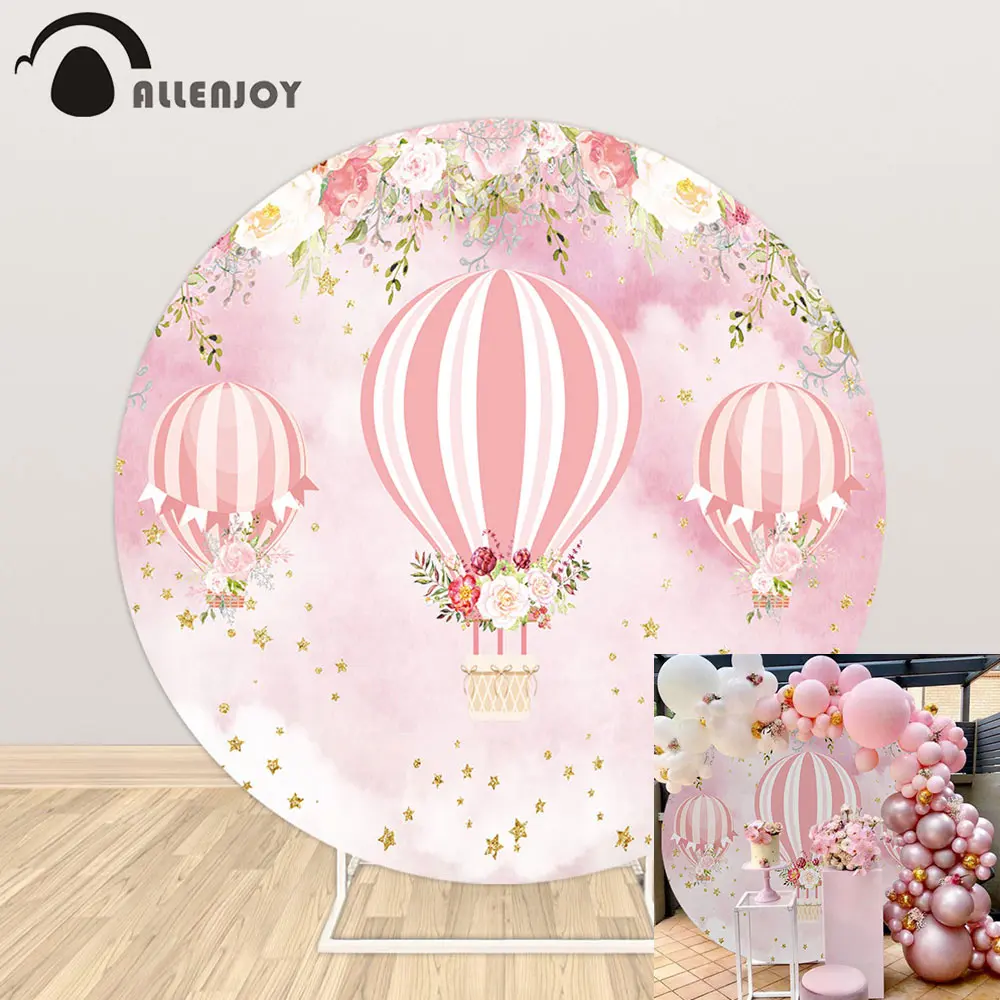 Фон для фотосъемки Allenjoy с изображением воздушного шара и маленькой розовой