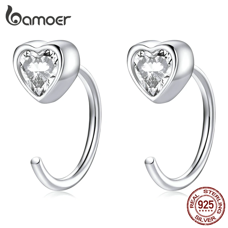 

Серьги-Крючки женские из серебра 925 пробы, в форме сердца, с кристаллами, BSE516