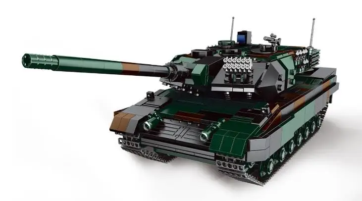 

Germany Leopard 2 Main Battle Tank Model Building Blocks Military Army Soldie Armored vehicles Bricks Toys Gift For Children