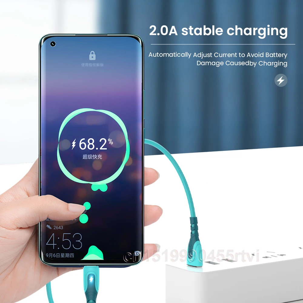 Liquid silicone 3A Type C Cable Fast Charge Wire Micro USB Data Cable With LED Lndicator For Huawei Note 7 Xiaomi Redmi Samsung