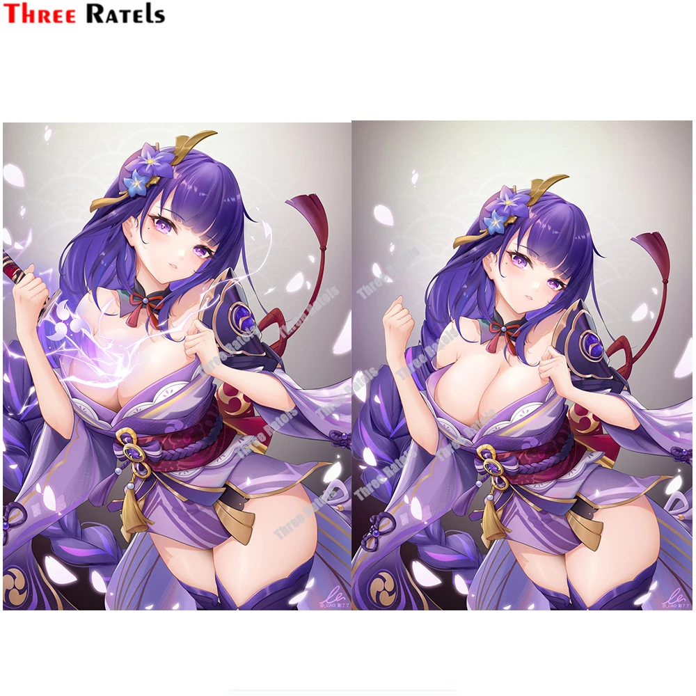 

Ударопрочные наклейки Three Ratels D316 Raiden Shogun Genshin, наклейки и наклейки для автомобильных аксессуаров Audi A8, защитная пленка от царапин