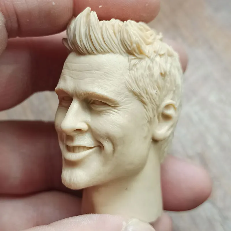 

Hot Sales 1/6th Male Fight Club Brad Pitt Head Sculpture Unpainted White Color For 12inch DIY Figures