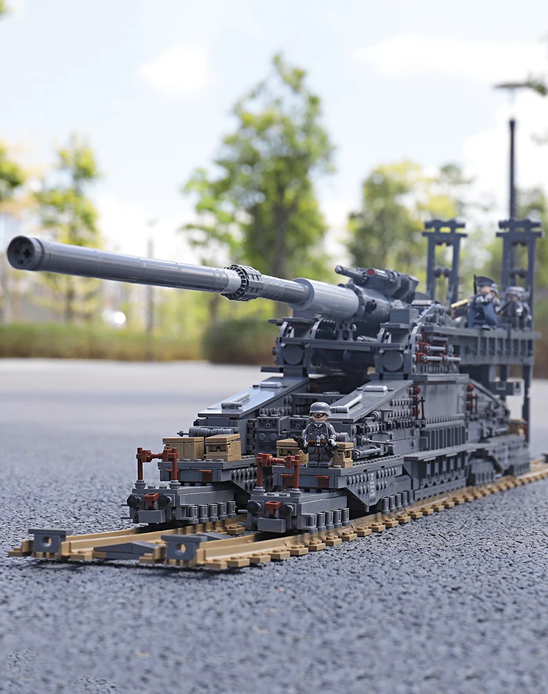 3846pcs Military Heavy Gustav/Dora German 80cm K(E Railway Gun Building Blocks WW2 army World War ii Tank Soldier Bricks Toys