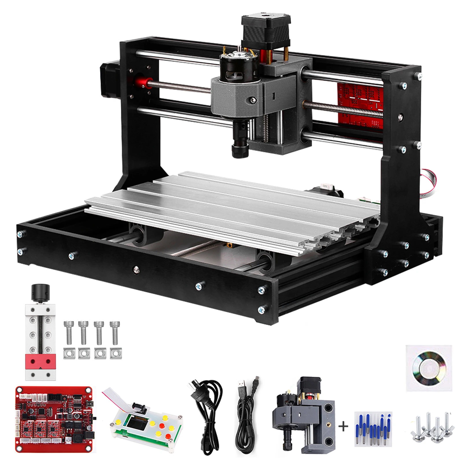

2-дюймовый мини-дрель Пресс тиски + Обновление версии CNC 3018 Pro мини фрезерный станок с ЧПУ машина 3 оси Pcb фрезерный станок быстроходный дерево...