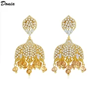 donia jewelry famous ethnic style earrings european and american new creative tassel pearl bell earrings ethnic earrings