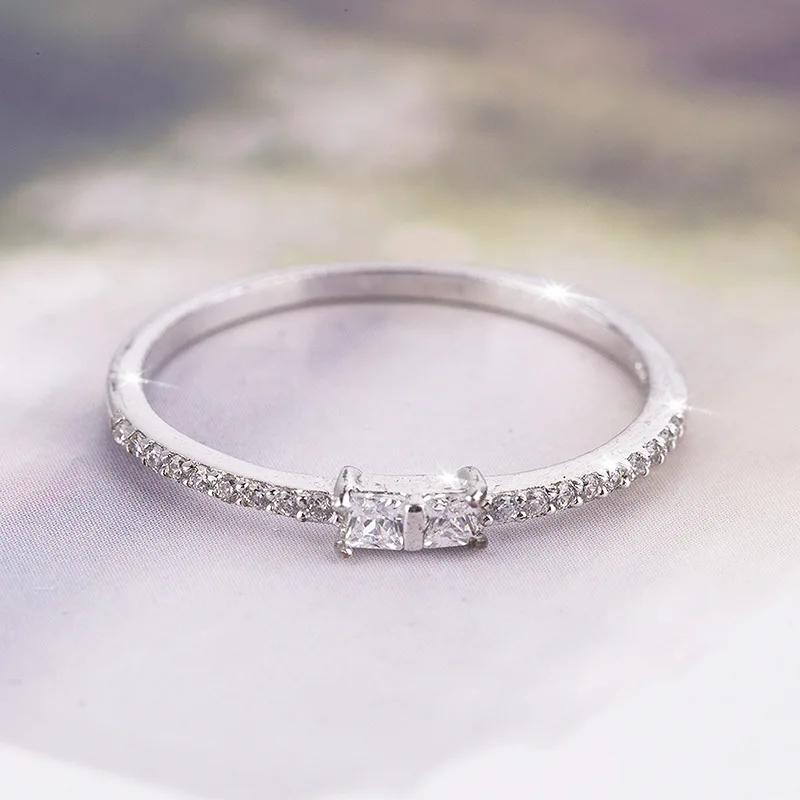 Трендовое кубическое циркониевое лаконичное классическое мини серебряное