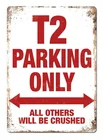T2 только для парковки Ретро жестяной знак Ностальгический орнамент, металлический плакат для гаража, арт-деко, бара, кафе, магазина