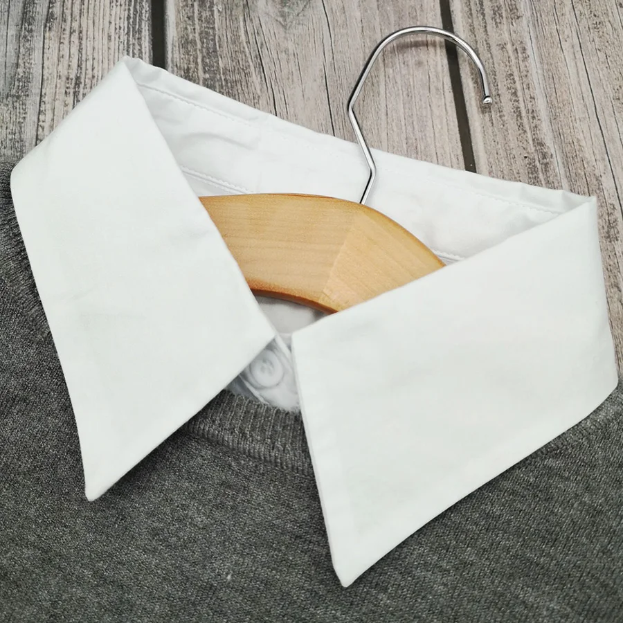 Съемный воротник рубашки хлопковый белый с лацканами женский накладной