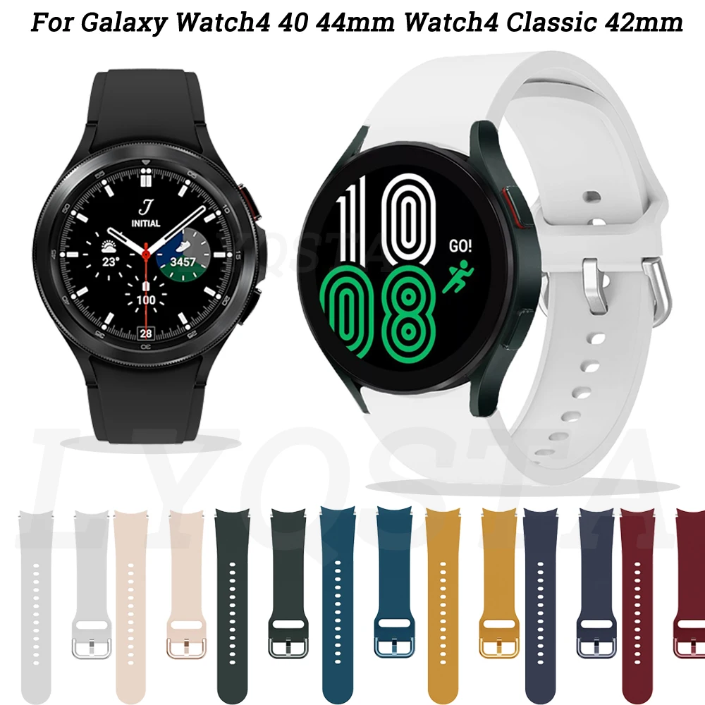 

Ремешок силиконовый для Samsung Galaxy Watch 4 40 мм 44 мм, браслет для Galaxy Watch 4 classic 42 мм 46 мм, аксессуары для часов