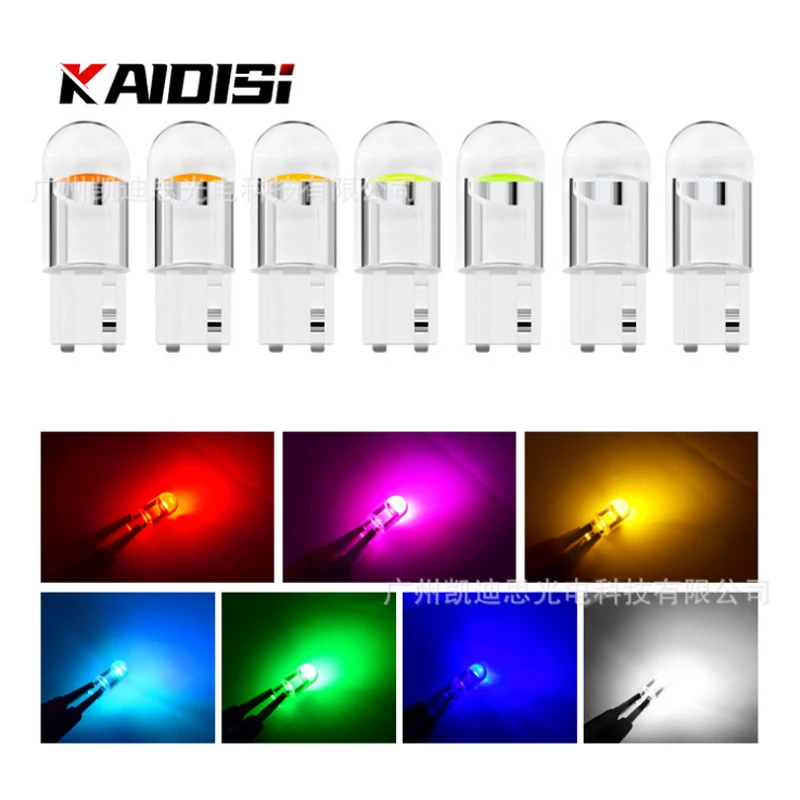 

10X Newest W5W Led T10 Car Light COB Glass 6000K White Auto Automobiles License Plate Lamp Dome Read DRL Bulb Style 12V