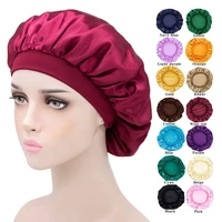 satin bonnet sleep cap day night hat salon bonnet head hair covers with elastic wide band for women curly natural hair braids