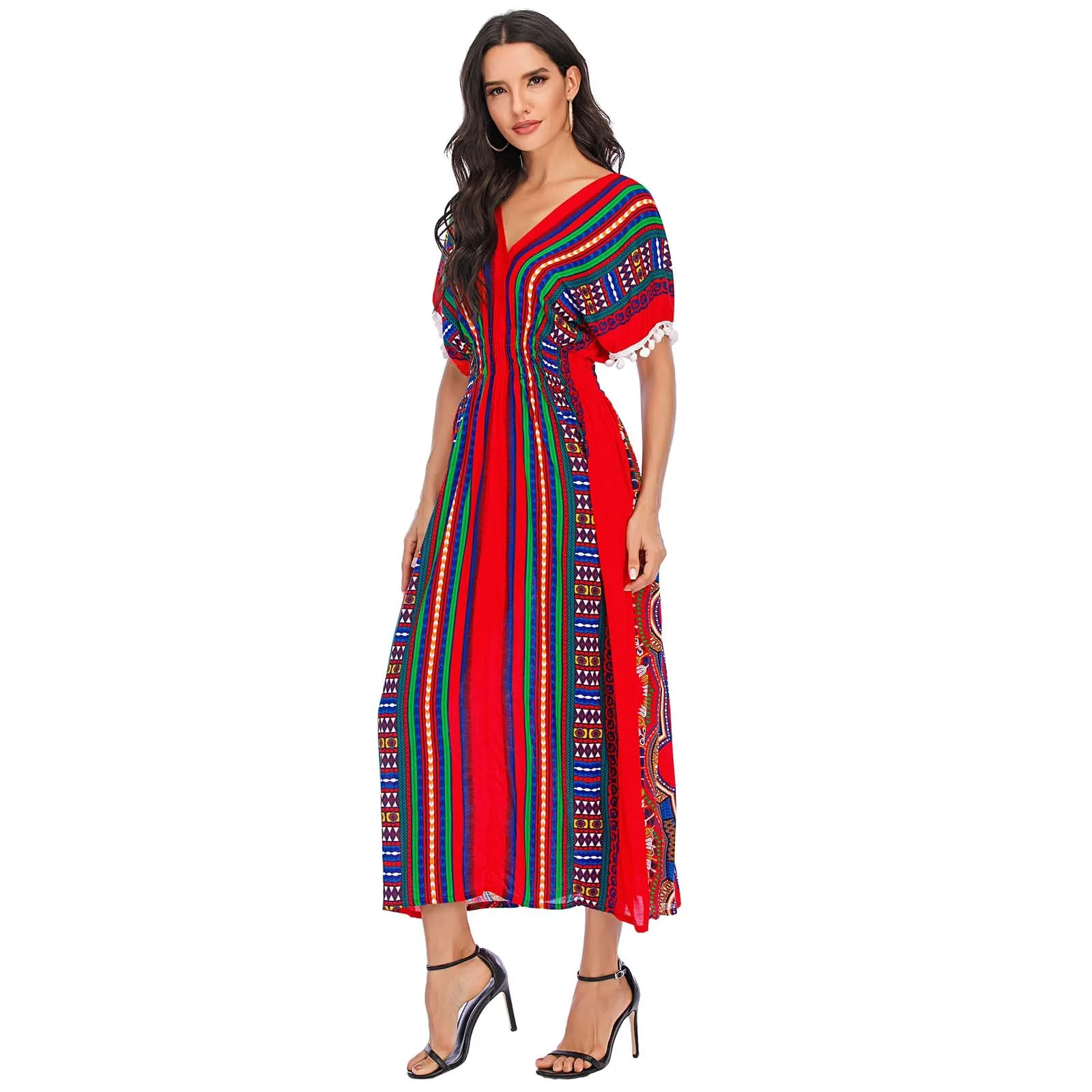 

top selling product Spring And Summer Women's Dress Fringed Bohemian Long Holiday Beach Skirt Support Wholesale Dropshipping