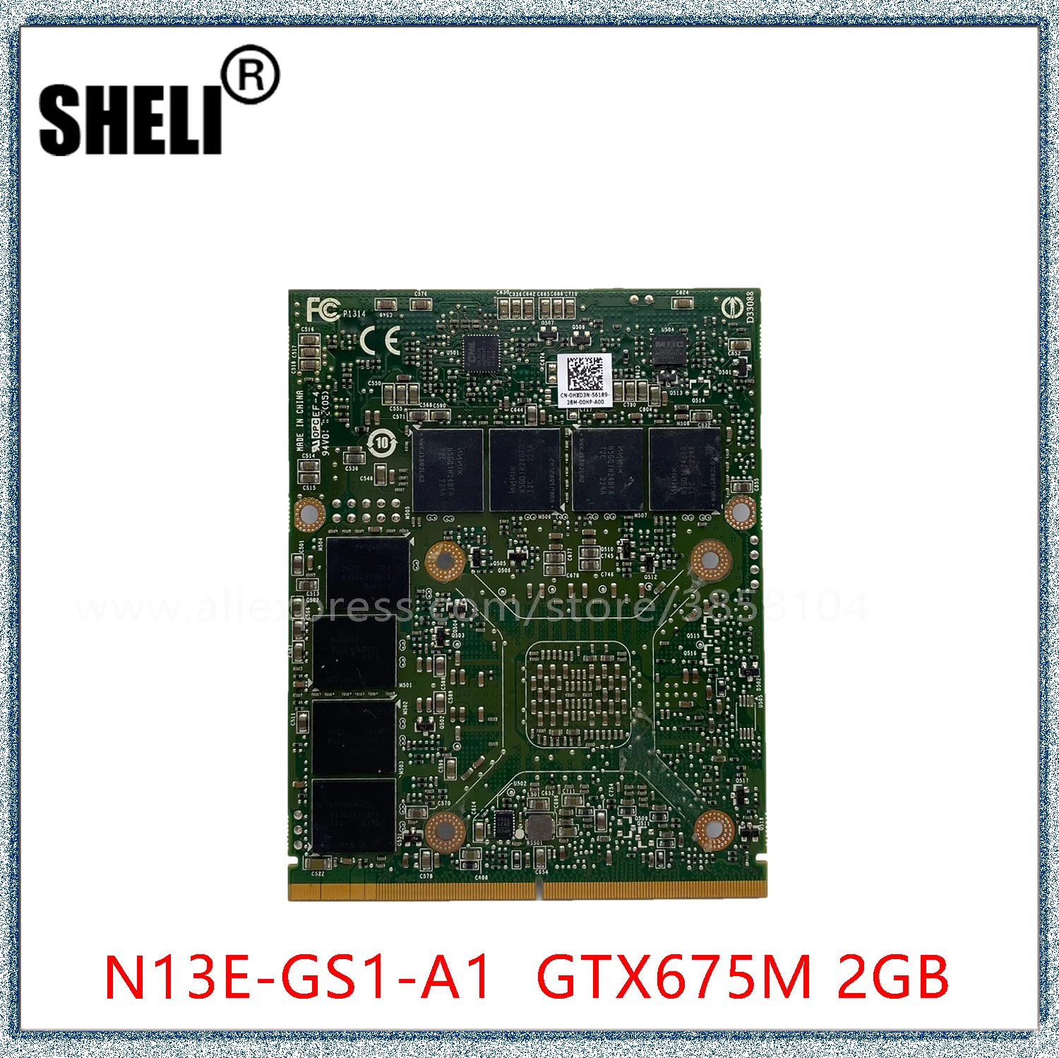 SHELI для Dell M6000 M6600 M6700 M6800 M15X M17x R2 R3 R4 видеокарта N13E-GS1-A1 GTX675M GTX 675M 2G DDR5 VGA | Компьютеры и