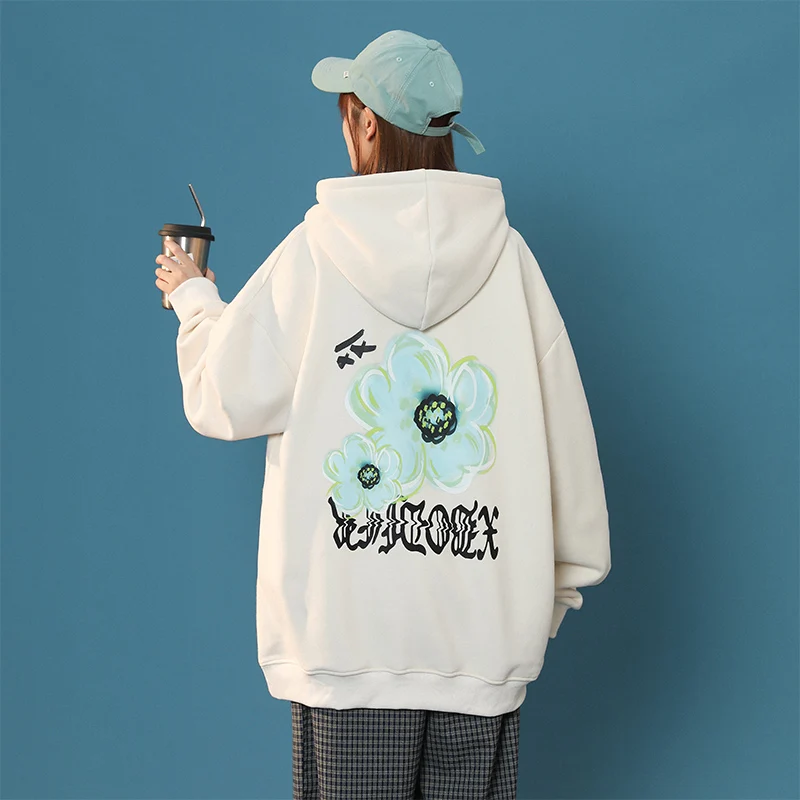 

2022 весенне-осенняя Женская Повседневная Свободная Толстовка с капюшоном 50% хлопок Толстовка WY11