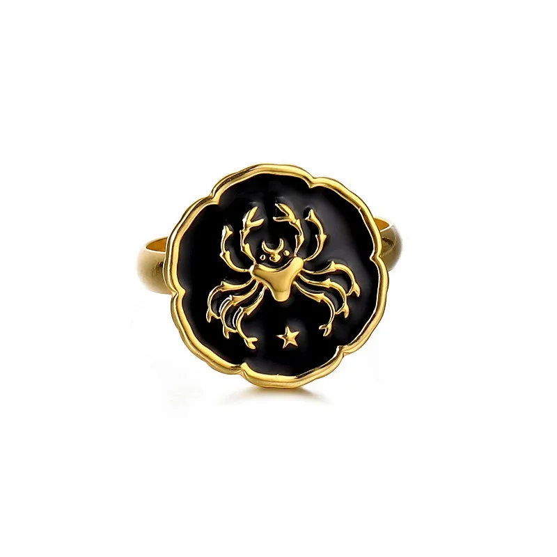 Зодиакальные кольца для женщин раковые Leo Virgo Libra из нержавеющей стали Винтажные