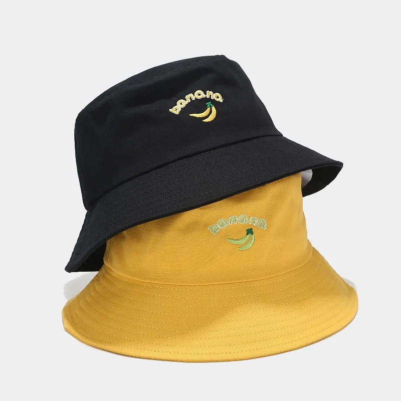 

Panama Bucket Hat Men Women Summer Bucket Cap Banana Print Bob Hat Hip Hop Gorros Fishing Fisherman Hat H040