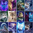 Волк DIY 5D алмазная картина полная круглая Смола Стразы мозаика вышивка крестиком животное алмазное искусство Вышивка Картины домашний декор