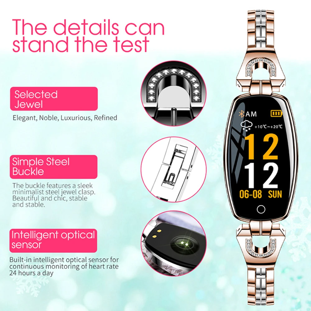 0 96 &quotмодные женские туфли Смарт часы OLED сердечный ритм измерять кровяное