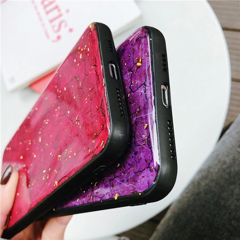 Для Xiaomi Redmi Note 9 9S 9A 9T 8Pro 8T 8A 7 7A 6 6A 10T Lite Mi11 блестящий Мраморный золотой фольгой чехол
