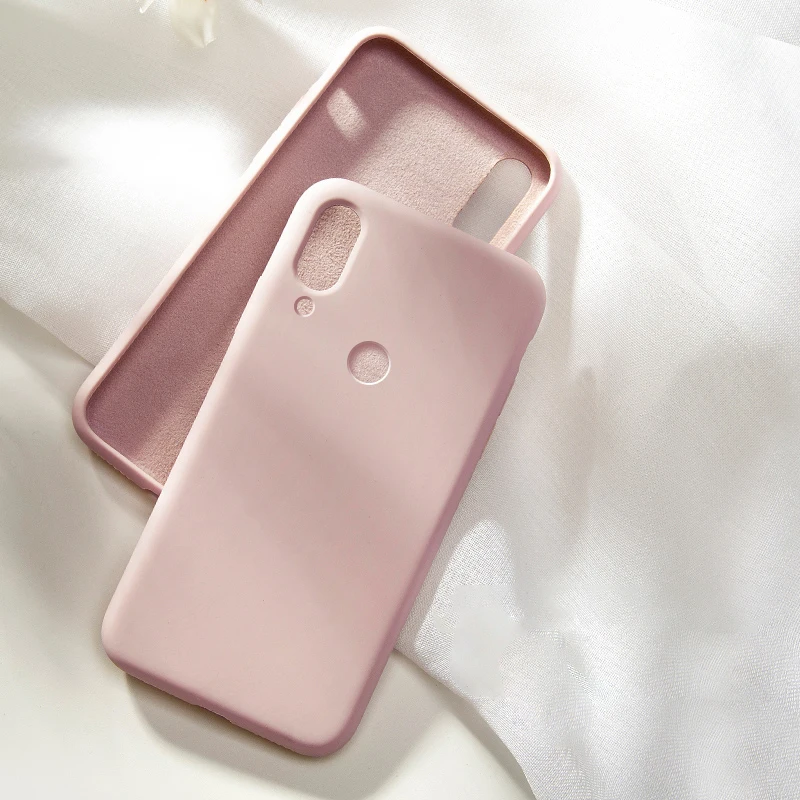 Розовый Тонкий мягкий чехол для huawei P Smart чехол мягкий тонкий полный чехол для huawei P Smart Z Plus жидкий силиконовый чехол - Цвет: Розовый