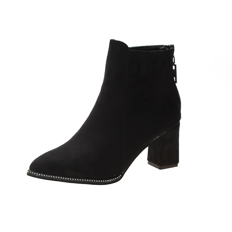Новинка 2020 модная обувь женские ботильоны с круглым носком ботинки на молнии со