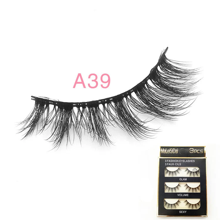 3D stereo false eyelashes are popular in foreign trade3D false eyelashes are hand-made and three pairs of eyelashes are in stock