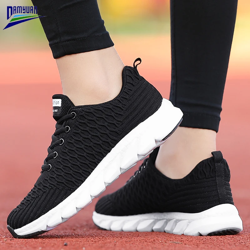 

Damyuan Flat Shoes Women Breathable Zapatos De Mujer Platform Black Sneakers Ladies 2020 New Spring Mesh Loafers Female Soft