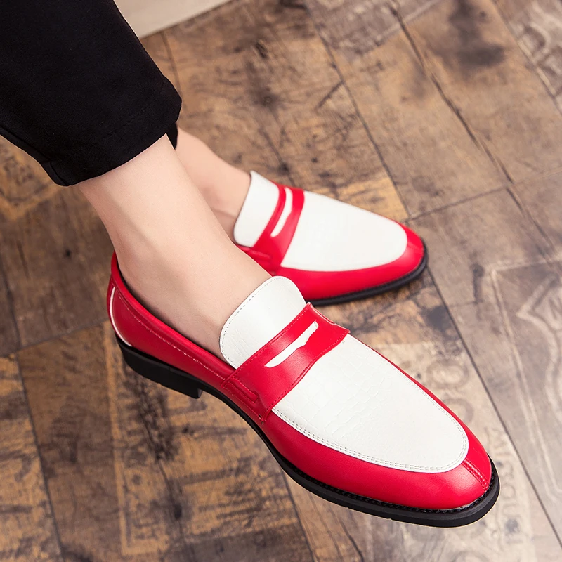

Men Dress Shoes Fashion Men's Shoes Leather Oxford Shoes For Mens Slip-On Loafers Male Casual Business Footwear Big Size 38-48