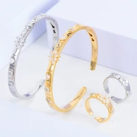 soramoore luxury diy trend romantic bangle ring set fashion jewelry sets for women wedding engagement brincos para as mulheres