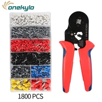 Self-Adjustable Crimping Pliers + 1800 Terminals Kit Automatic Cable Wire Stripper Tube Crimper Stripping Multi Hand Tools