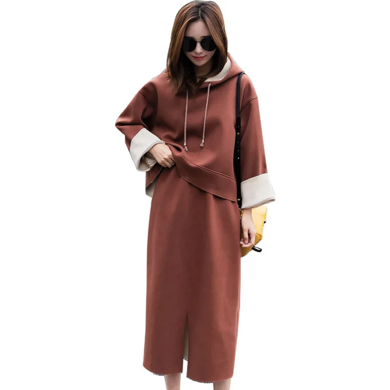 Женская обувь для отдыха даже Толстовка и юбка комплект из двух предметов костюм