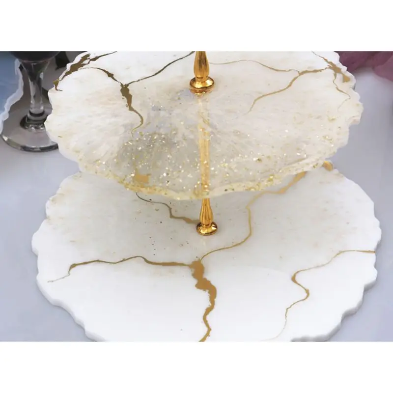 

Three layer Irregular Fruit Disc Big Plate Resin Mold Oversized Fruit Tray Resin Mold Transparent Flexible Silicone Mold