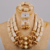 white coral jewelry set african wedding beads coral necklace bridal set