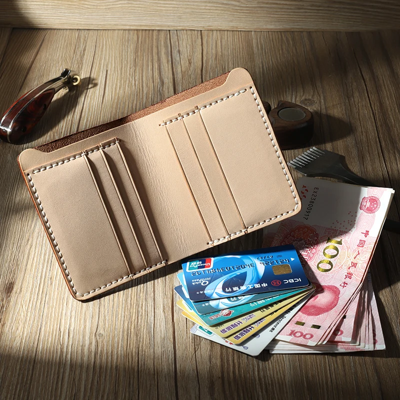 Натуральная коровья кожа оригинал ручная работа Винтажный Мужской кошелек