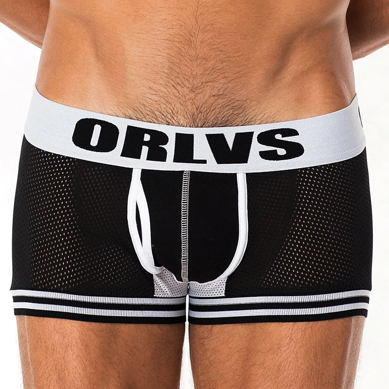 Мужские боксеры короткие сетчатые дышащие с мешочком для пениса мужское нижнее