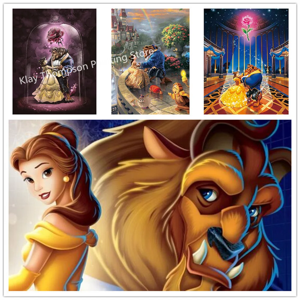 

Дисней "сделай сам" алмазов картина мозаичный Рисунок Красота и с рисунком из мультфильма «Красавица и Чудовище» мозаика со стразами Стразы...