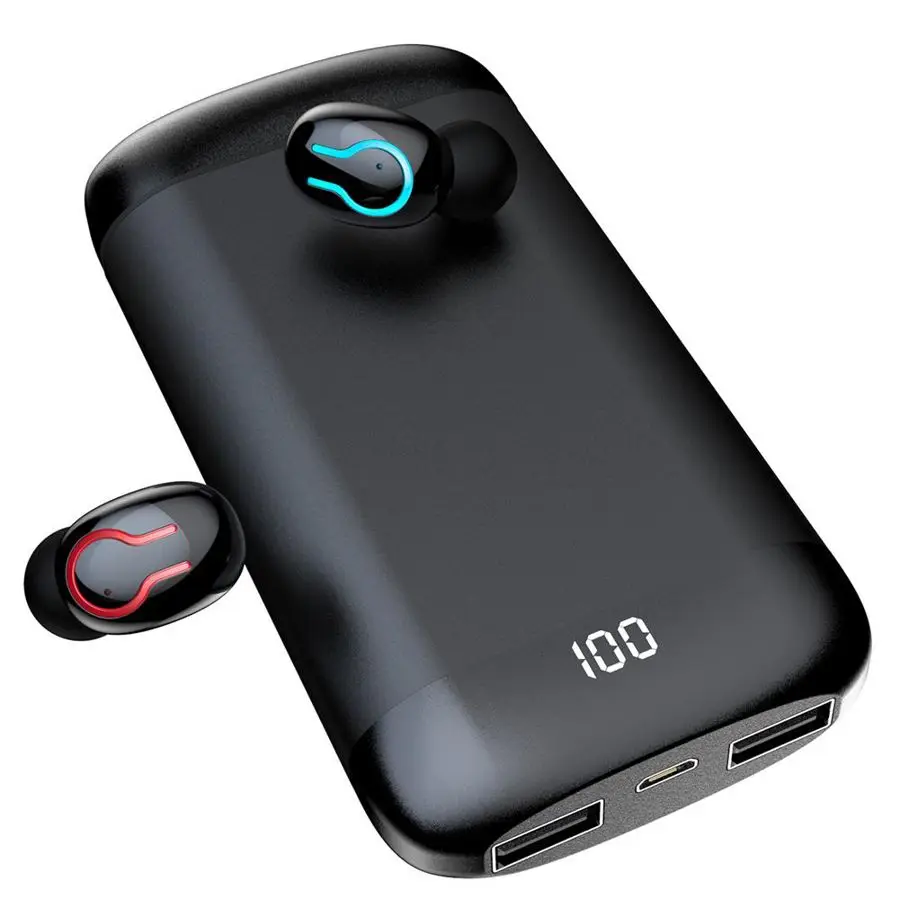 HBQ-Q66 Черный алюминиевый сплав Цифровой Дисплей Bluetooth 5 0 QI Беспроводная зарядка