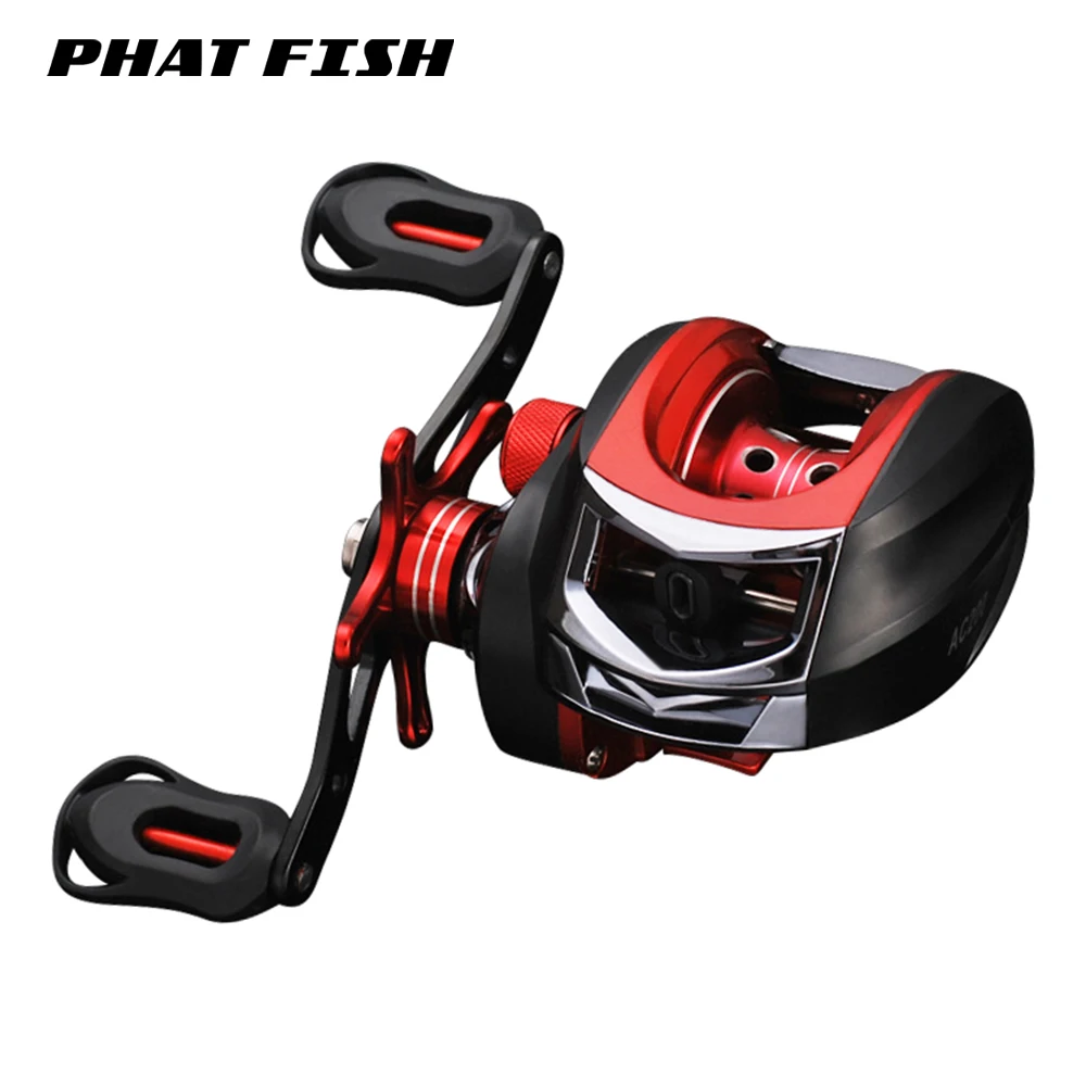 

PHAT FISH 6.3:1 High Speed Magnetic Brake Power 13BB+1RB Metal Spool Low Profile Wheel Bass Match Fishing Baitcasting Reel