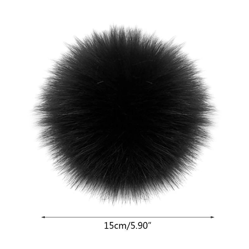 

1 Pc 15cm DIY Artificial Fluffy Pompom Ball With Removable Buckle For Knitting Hat Shoes Scarves Bag Handbag Charms Ornament