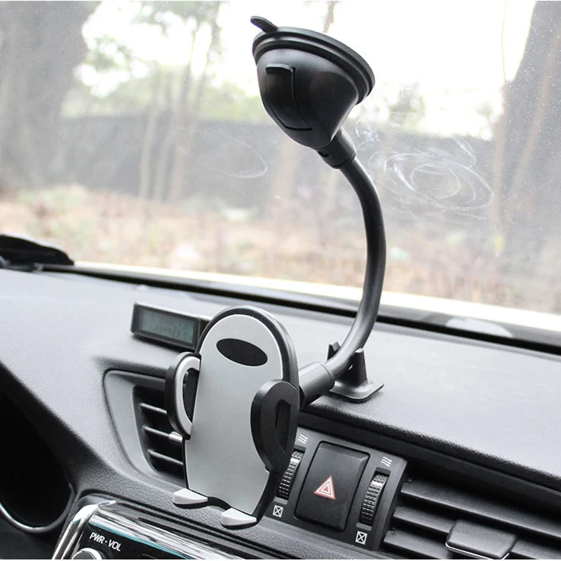 long neck sucker 360° car phone holder windshield dashboard mount for phone free global shipping