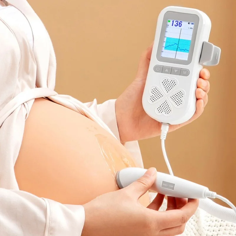 Pregnancy Handheld Baby Heartbeat Detector 3.0MHz Portable Fetal Doppler  for Home Noise Reduction Baby Heart Monitor - Pink Wholesale