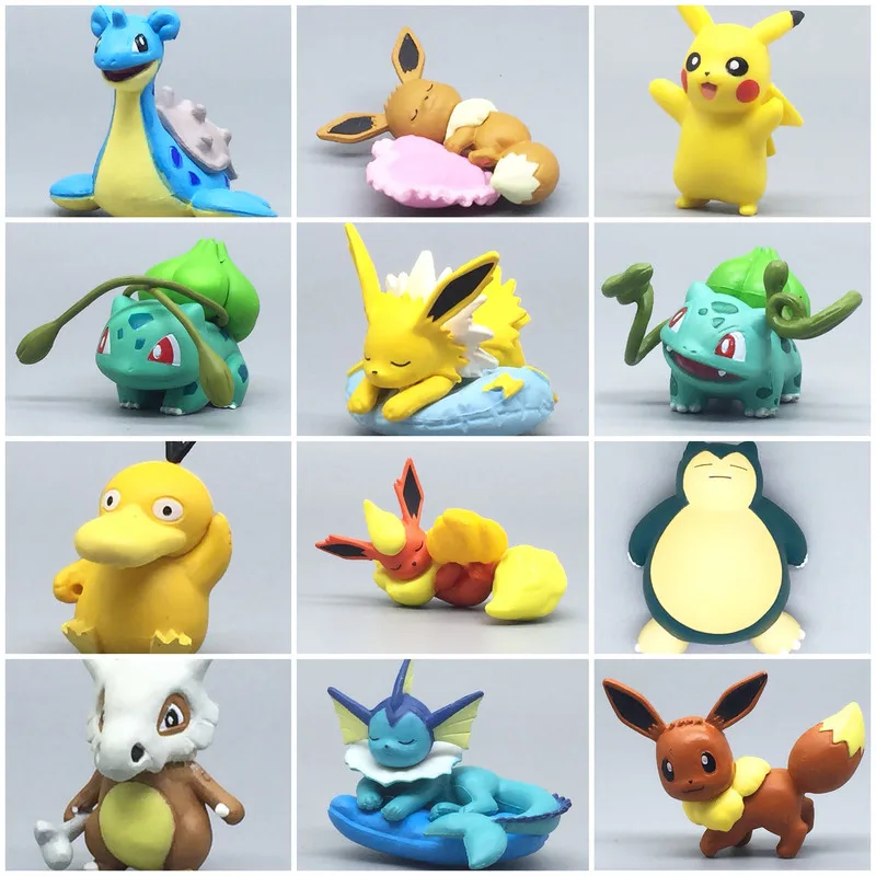 

Genuine Pokemon Action Figure PVC Pocket Monster Doll Lapras Psyduck Kids Toys Vaporeon Bulbasaur Cubone Psyduck Pikachu Snorlax