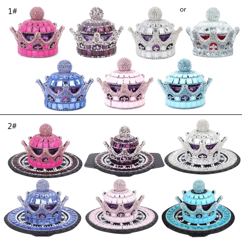 

1 Piece 6 Colors Crystal Crown Car Ornaments Interior Decoration Cars Home Offices Air Freshener Perfume Diffuser Decors