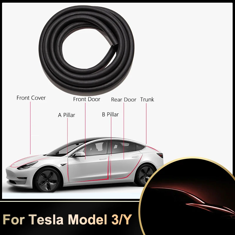 

Уплотнительная лента для автомобильной двери, резиновый шум, модель Tesla 3 Y X, капот багажника, приборная панель A B, отделка столбов, уплотнени...