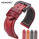 Ремешок из натуральной кожи для мужских и женских часов, аксессуары для часов, браслет из воловьей кожи синего желтого Красного коричневого цвета, 20 22 24 26 мм