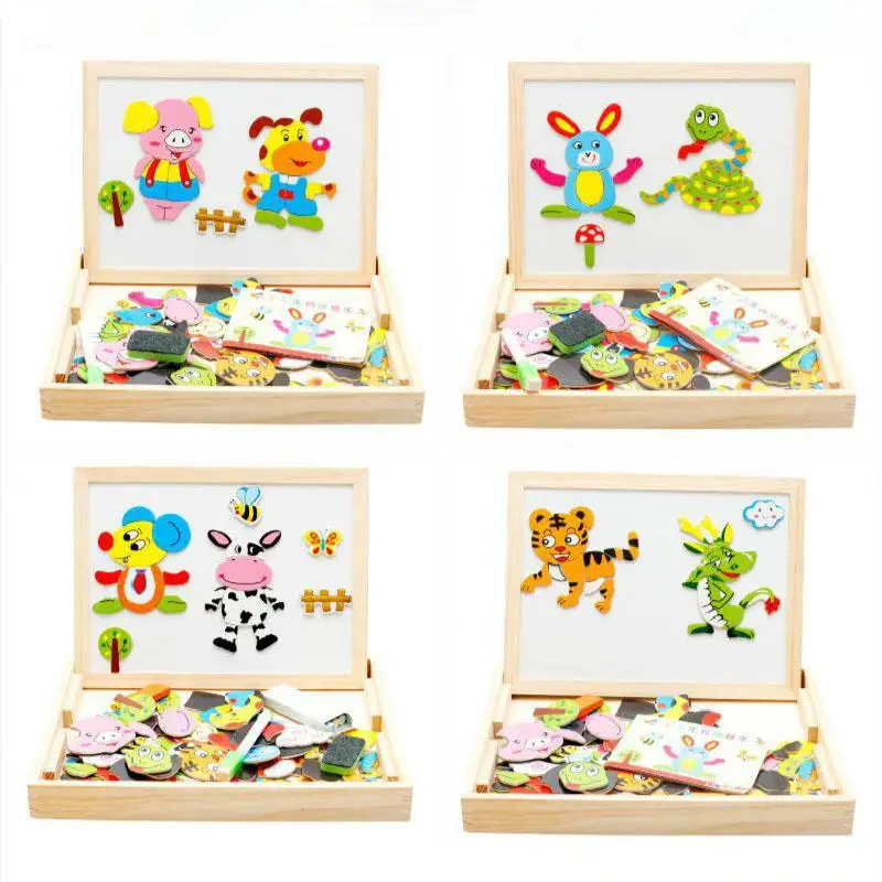 120 шт. магнитная головоломка Детские интеллектуальные деревянные игрушки доска