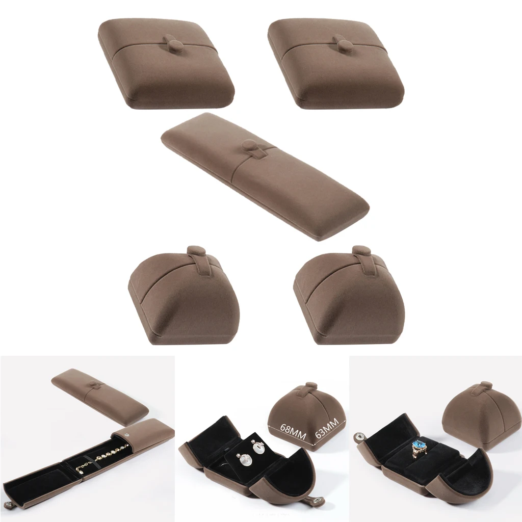 5x креативное ожерелье серьги подвеска кольцо коробка медальон мягкий Бархатный