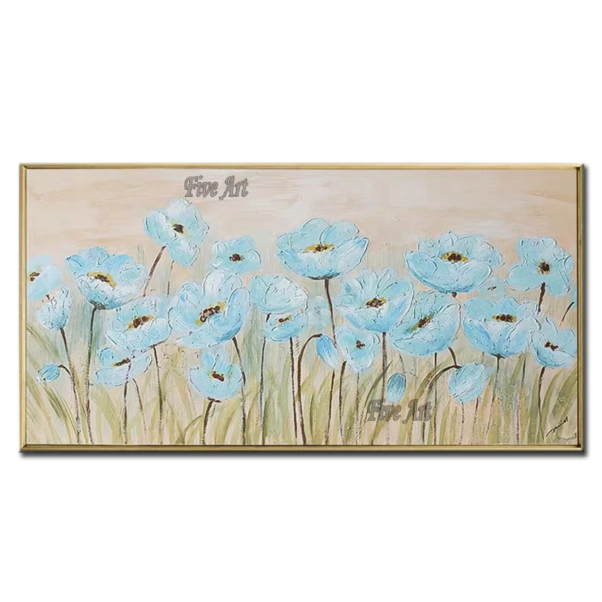 

Large Abstract Flower Oil Painting Hand Painted Canvas Textured Floral Wall Art Unframed Quality Modern Acrylic Artwork Design
