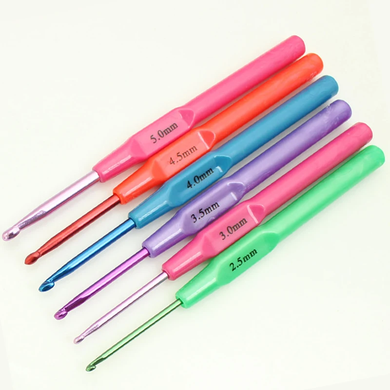 6 шт./компл. горячее смешанные металлические крючки набор шаблонов для вязания