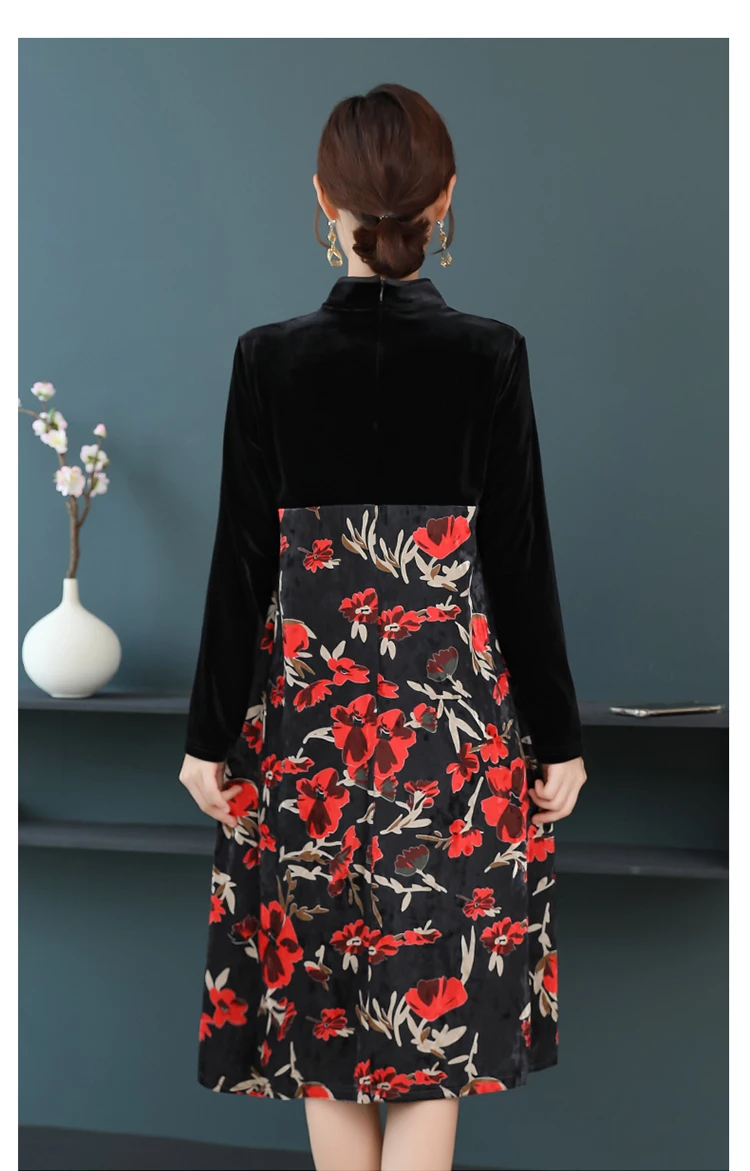 Большой размер M-XXXL vrouwen jurk 2019 Осенне-зимняя обувь красного цвета в китайском